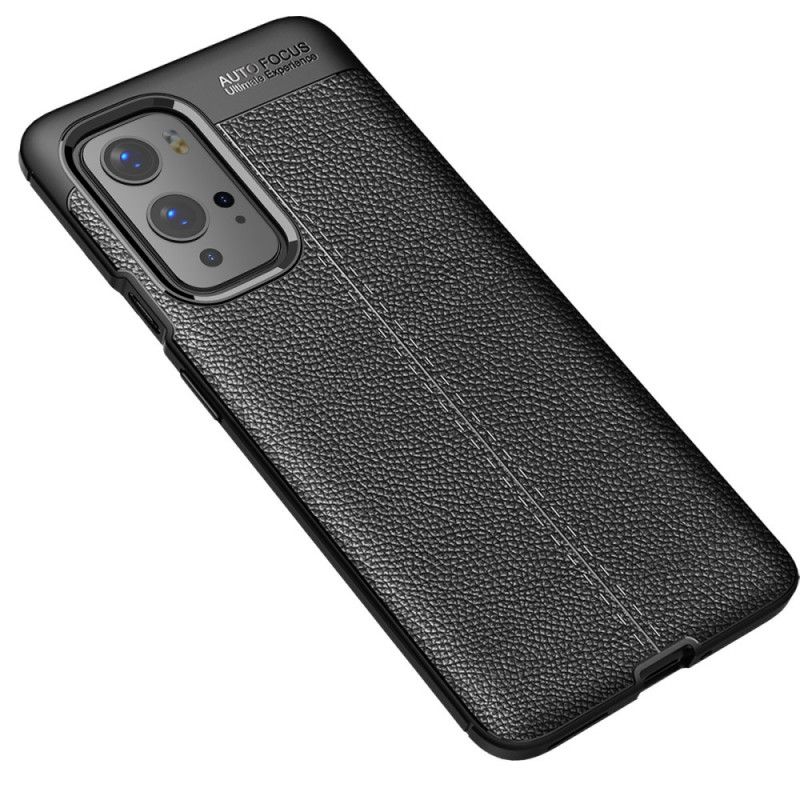 Etui OnePlus 9 Pro Czerwony Czarny Efekt Skóry Z Podwójną Linią Liczi Etui Ochronne