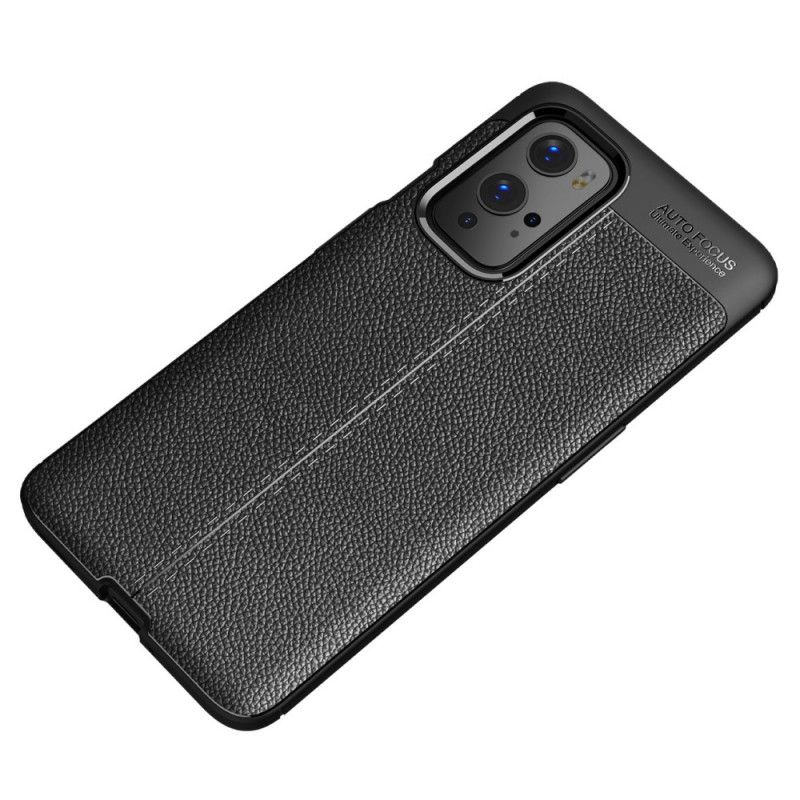 Etui OnePlus 9 Pro Czerwony Czarny Efekt Skóry Z Podwójną Linią Liczi Etui Ochronne