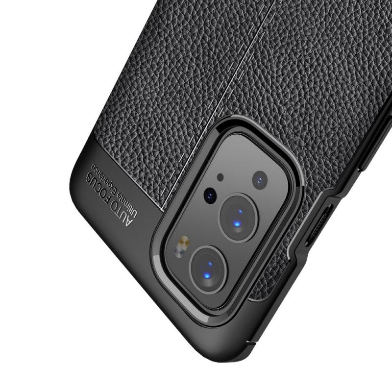 Etui OnePlus 9 Pro Czerwony Czarny Efekt Skóry Z Podwójną Linią Liczi Etui Ochronne