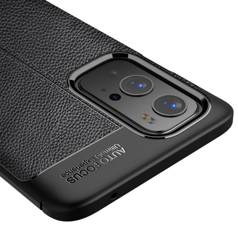 Etui OnePlus 9 Pro Czerwony Czarny Efekt Skóry Z Podwójną Linią Liczi Etui Ochronne