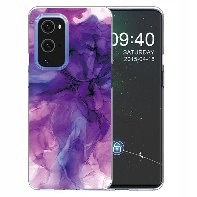 Etui OnePlus 9 Pro Magenta Szary Kolorowy Marmur