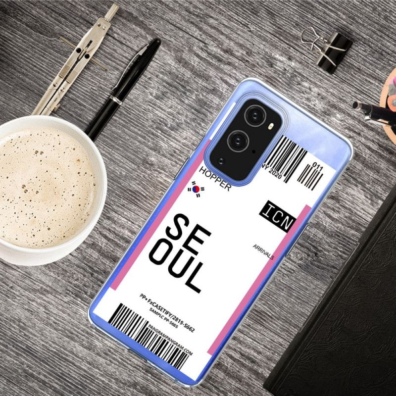 Etui OnePlus 9 Pro Różowy Magenta Karta Pokładowa Do Seulu