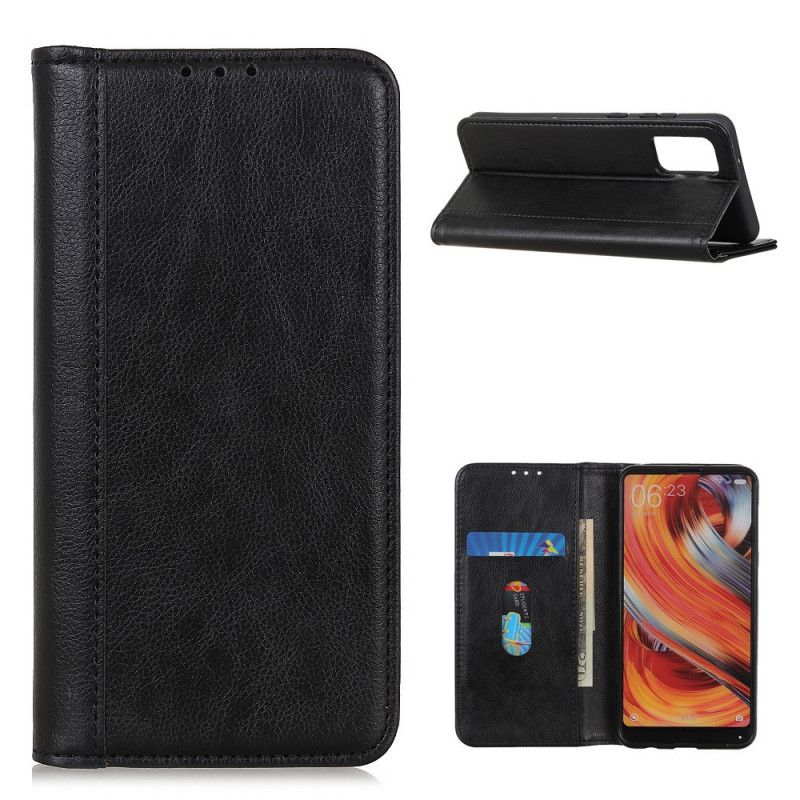 Flip Kotelot OnePlus 9 Pro Zielony Czarny Elegancka Dwoina Z Liczi Etui Ochronne