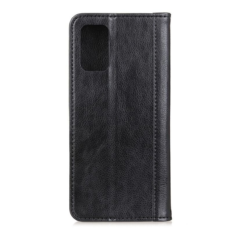 Flip Kotelot OnePlus 9 Pro Zielony Czarny Elegancka Dwoina Z Liczi Etui Ochronne