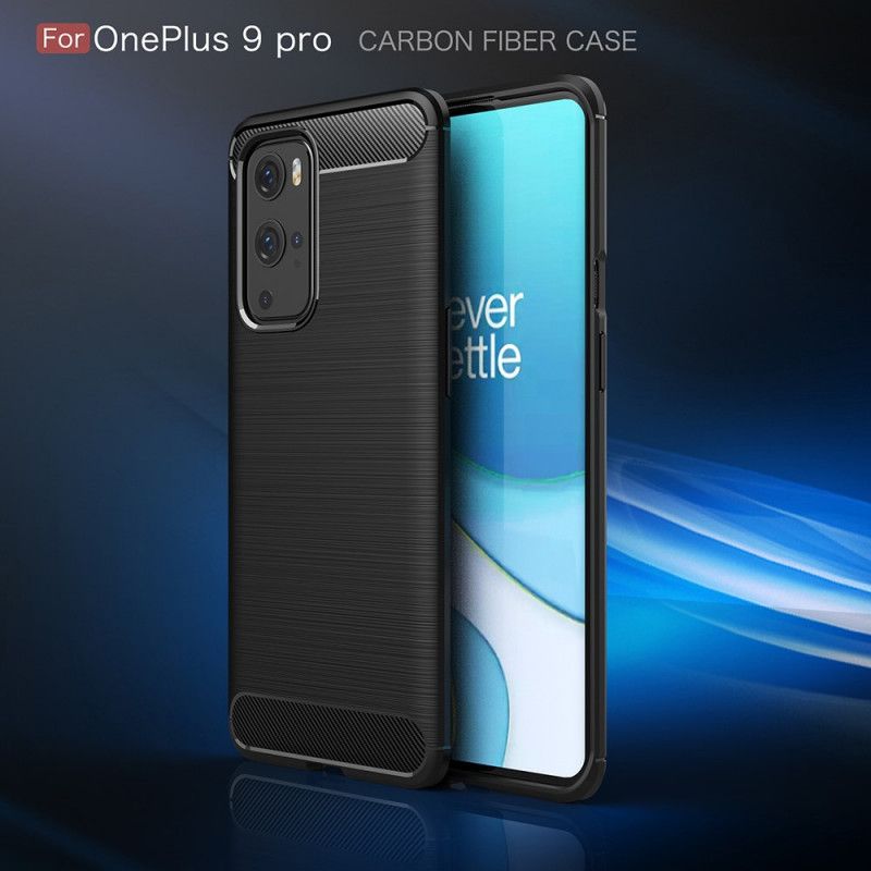 Futerały OnePlus 9 Pro Czerwony Czarny Etui na Telefon Szczotkowane Włókno Węglowe