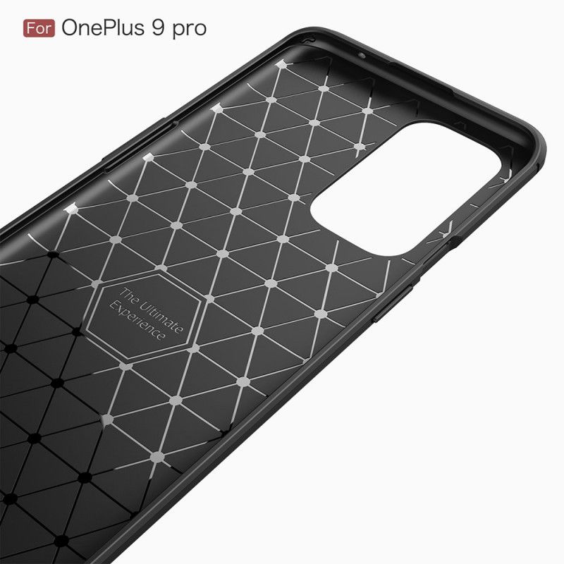 Futerały OnePlus 9 Pro Czerwony Czarny Etui na Telefon Szczotkowane Włókno Węglowe