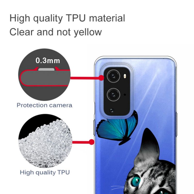 Futerały OnePlus 9 Pro Etui na Telefon Kot I Motyl