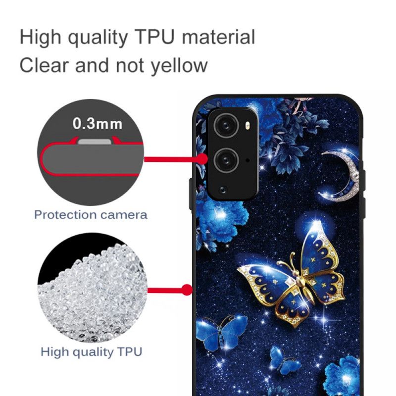 Futerały OnePlus 9 Pro Etui na Telefon Złoty Motyl