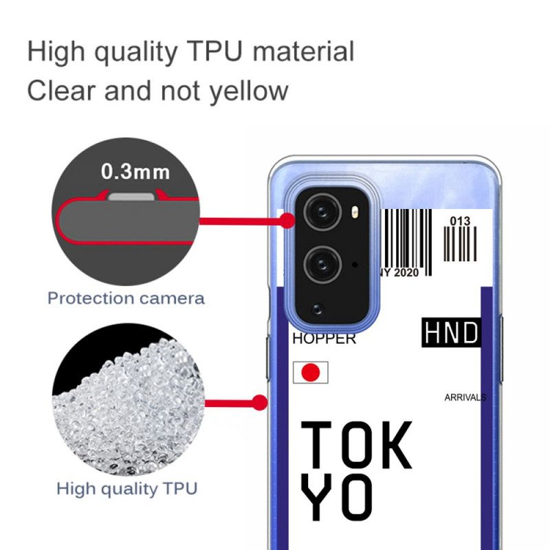 Futerały OnePlus 9 Pro Granatowy Czarny Karta Pokładowa Tokio