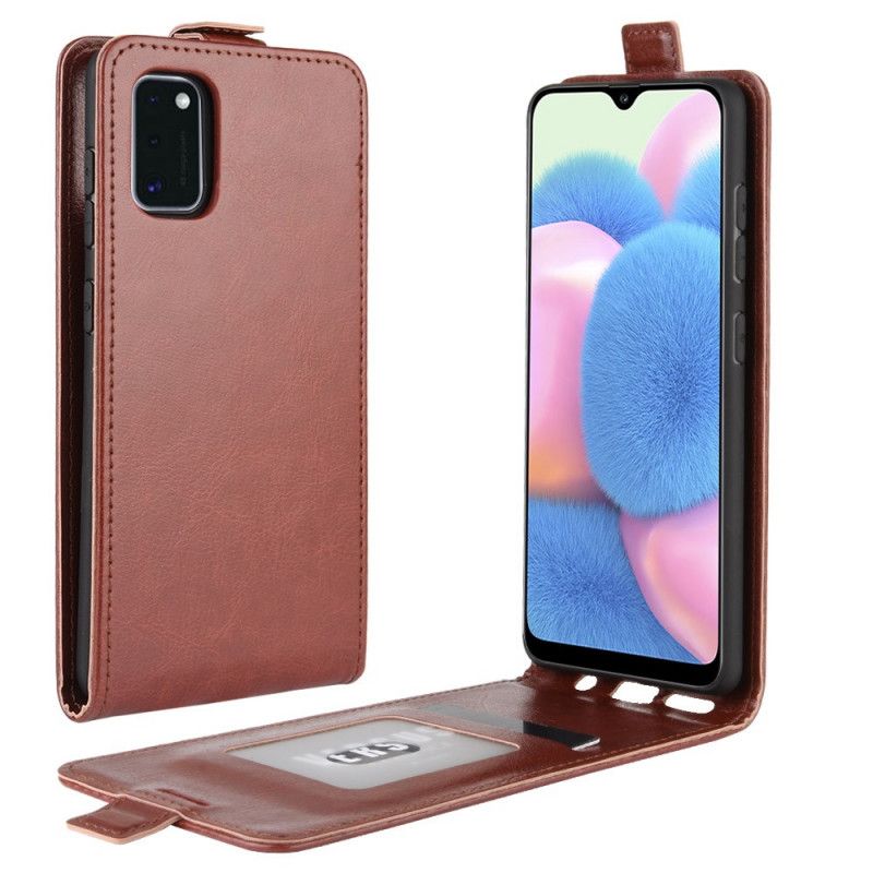 Etui Folio Samsung Galaxy A41 Biały Czarny Efekt Składanej Skóry