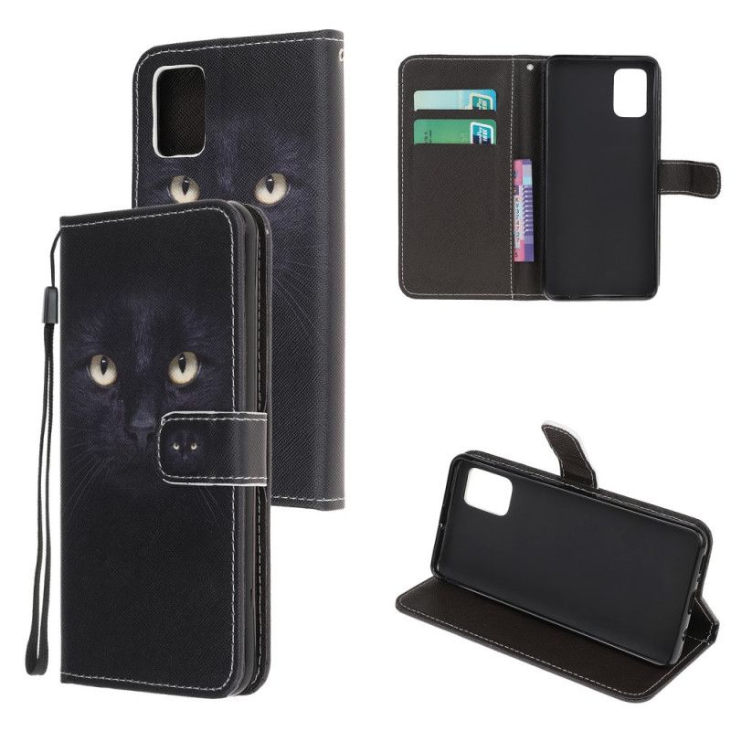 Etui Folio Samsung Galaxy A41 Czarne Oczy Kota Ze Stringami