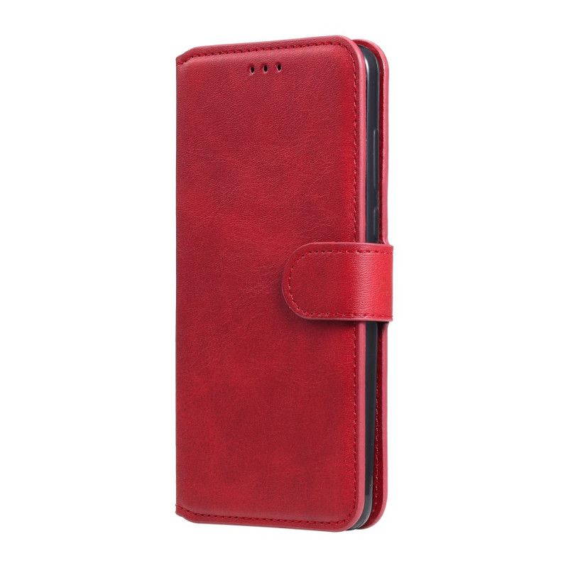 Etui Folio Samsung Galaxy A41 Czerwony Czarny Efekt Kolorowej Skóry Etui Ochronne