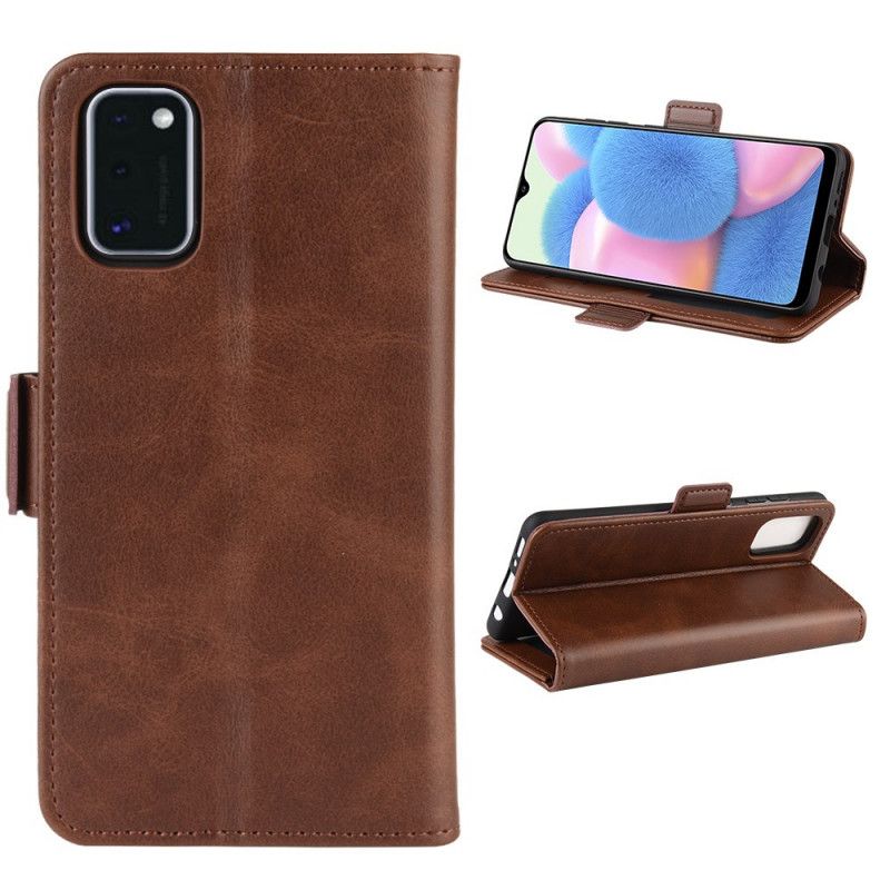 Etui Folio Samsung Galaxy A41 Czerwony Czarny Klasyczna Podwójna Klapa Etui Ochronne