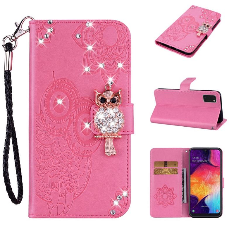 Etui Folio Samsung Galaxy A41 Czerwony Szary Mandala I Urok Sowy Etui Ochronne