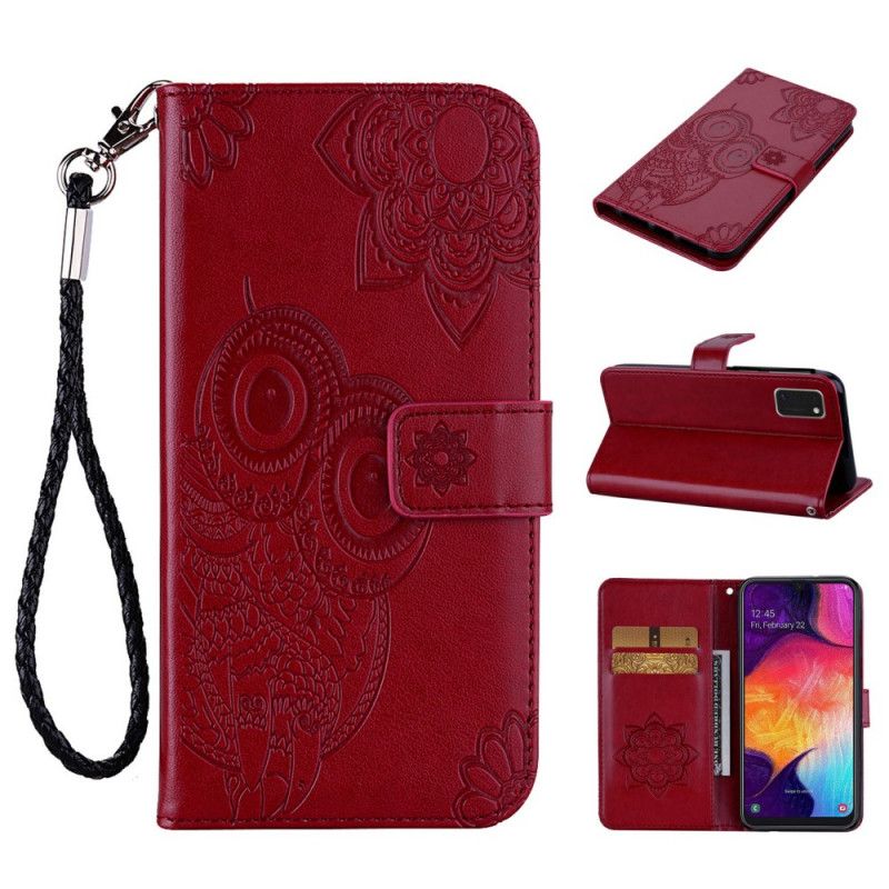 Etui Folio Samsung Galaxy A41 Czerwony Szary Mandala Sowa I Stringi