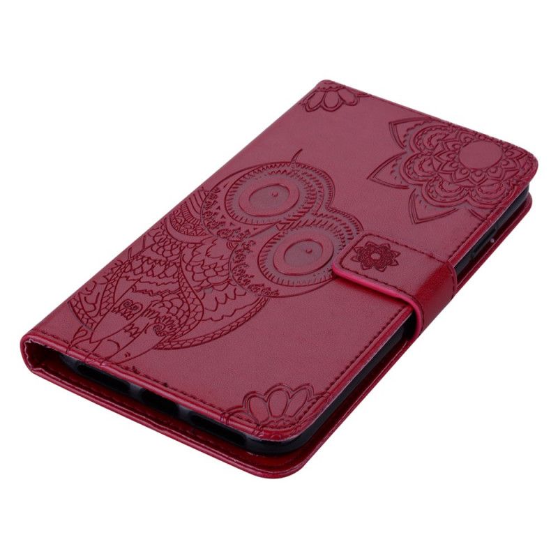 Etui Folio Samsung Galaxy A41 Czerwony Szary Mandala Sowa I Stringi