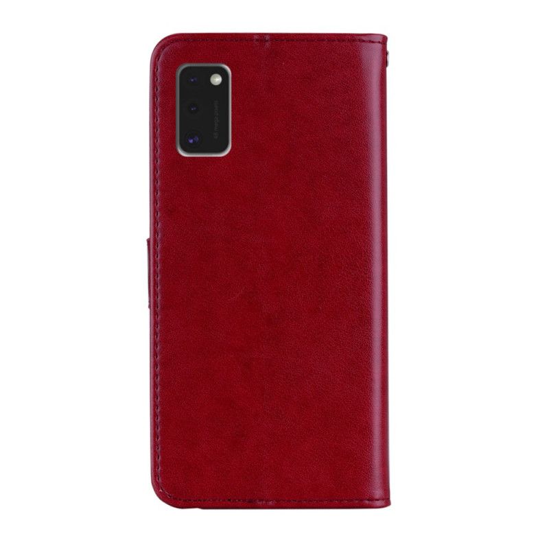 Etui Folio Samsung Galaxy A41 Czerwony Szary Mandala Sowa I Stringi