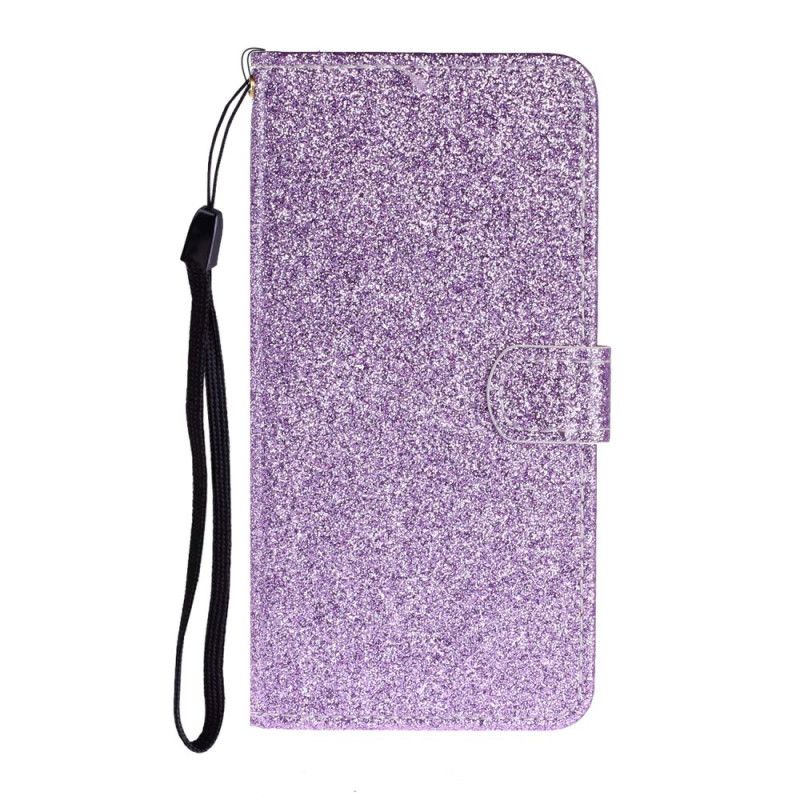 Etui Folio Samsung Galaxy A41 Fioletowy Magenta Brokat