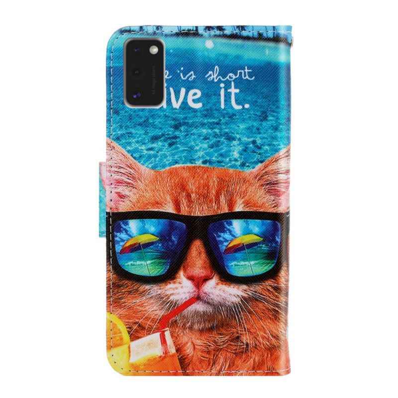 Etui Folio Samsung Galaxy A41 Kot Żyje W Stringach Etui Ochronne