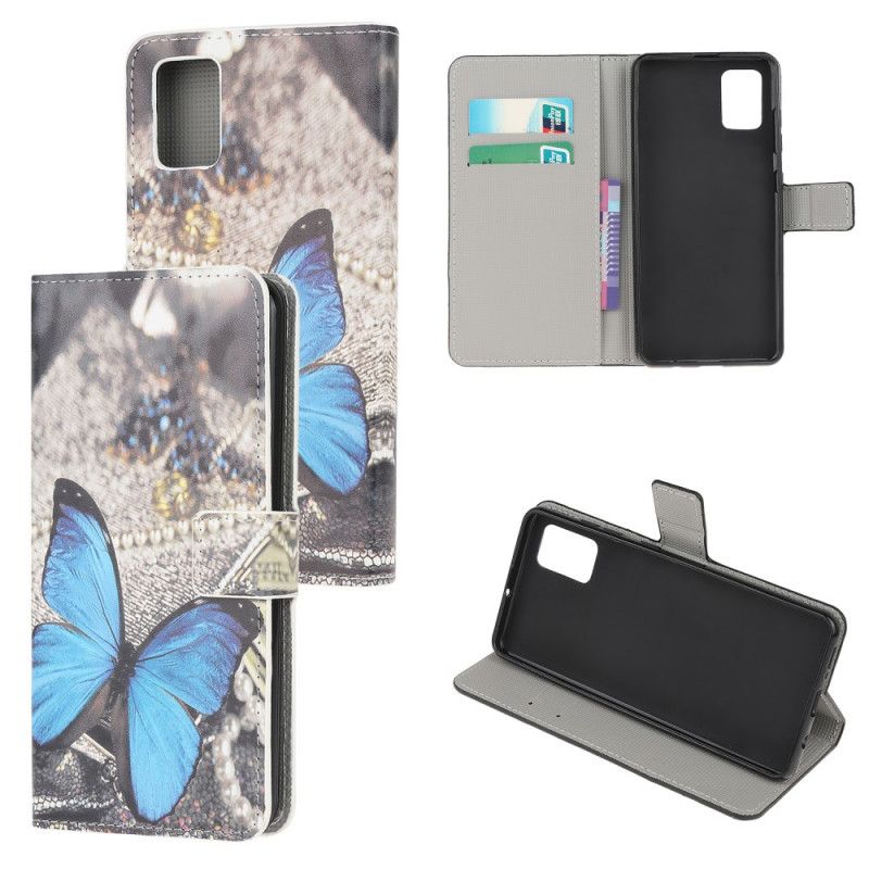 Etui Folio Samsung Galaxy A41 Niebieski Motyl Prestiżowy