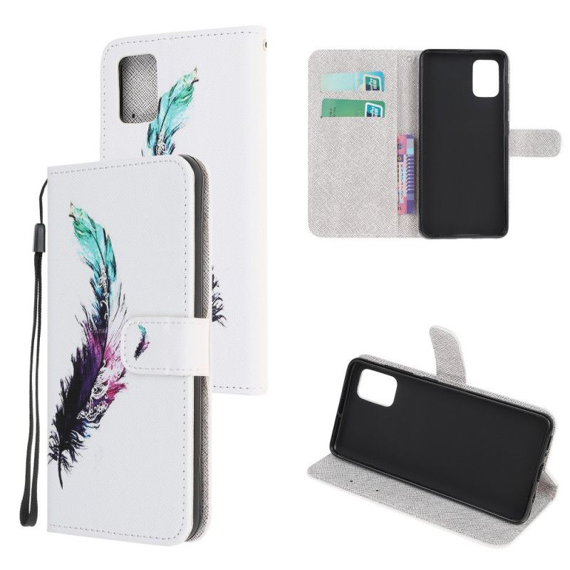 Etui Folio Samsung Galaxy A41 Piórko Ze Stringami Etui Ochronne