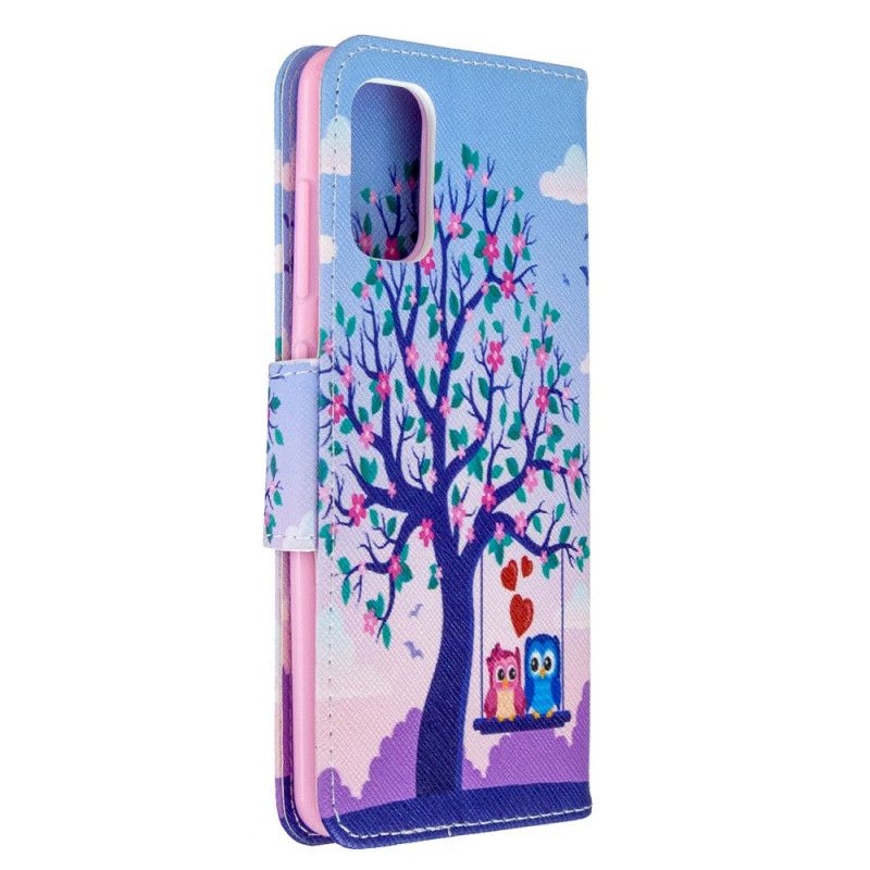 Etui Folio Samsung Galaxy A41 Sowy Na Huśtawce