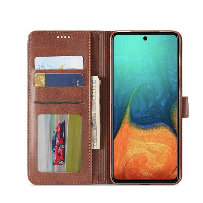 Etui Folio Samsung Galaxy A41 Szary Czarny Efekt Skóry Lc.Imeeke