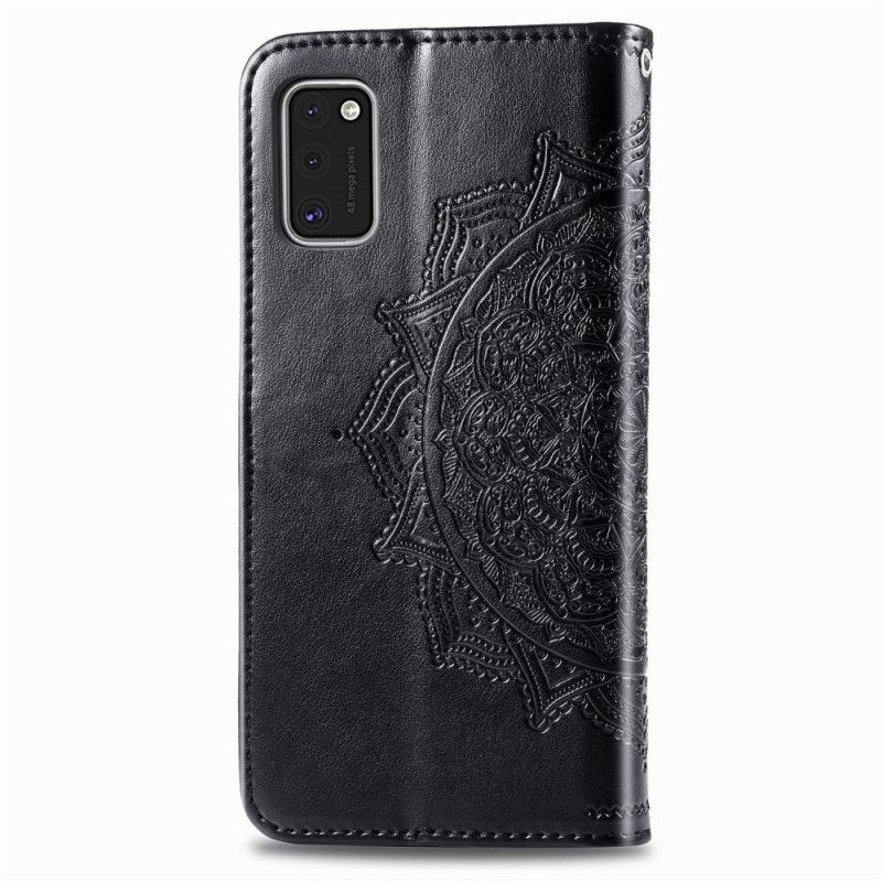 Etui Folio Samsung Galaxy A41 Szary Czarny Mandala W Średnim Wieku