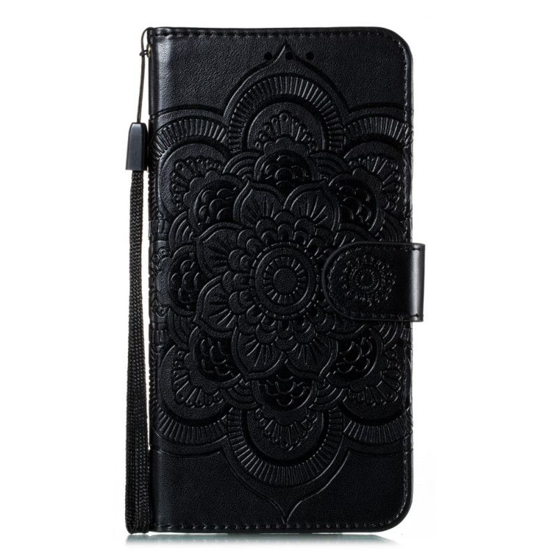 Etui Folio Samsung Galaxy A41 Szary Czarny Pełna Mandala Etui Ochronne