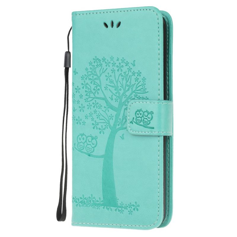 Etui Folio Samsung Galaxy A41 Szary Czarny Sowy Drzewne I Stringi