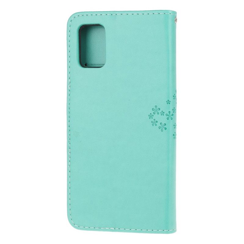 Etui Folio Samsung Galaxy A41 Szary Czarny Sowy Drzewne I Stringi