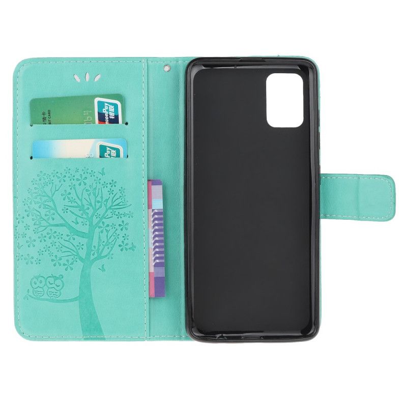 Etui Folio Samsung Galaxy A41 Szary Czarny Sowy Drzewne I Stringi