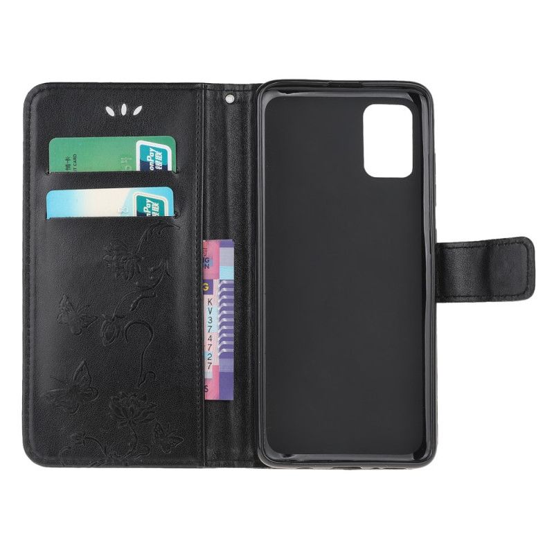 Etui Folio Samsung Galaxy A41 Szary Czarny Zaczarowane Motyle