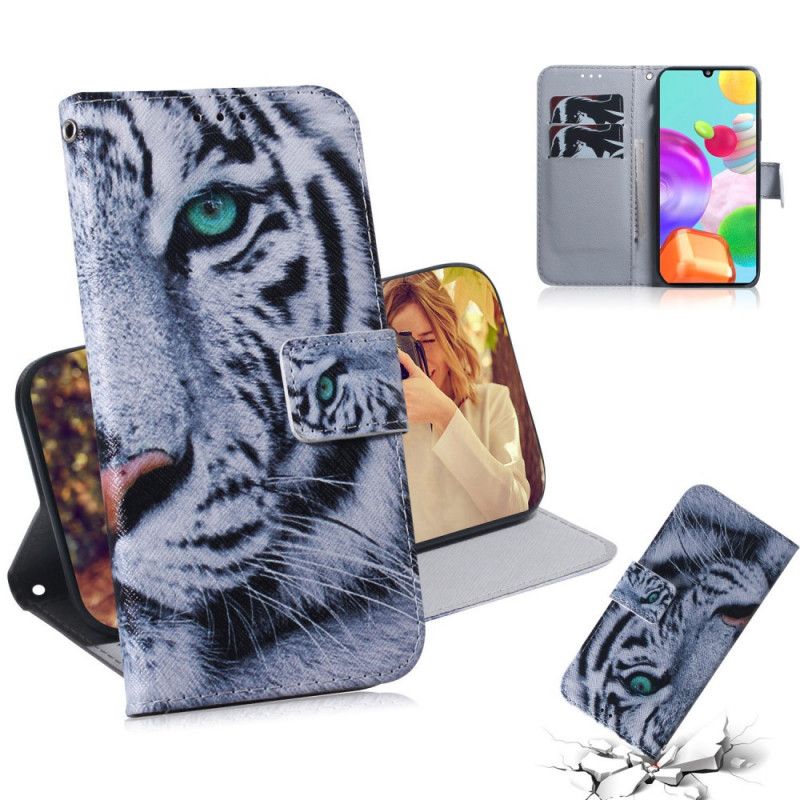 Etui Folio Samsung Galaxy A41 Twarz Tygrysa