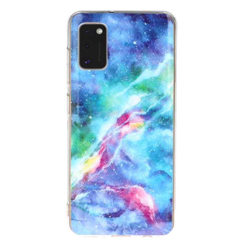 Etui Samsung Galaxy A41 Biały Czarny Marmurowa Deklinacja