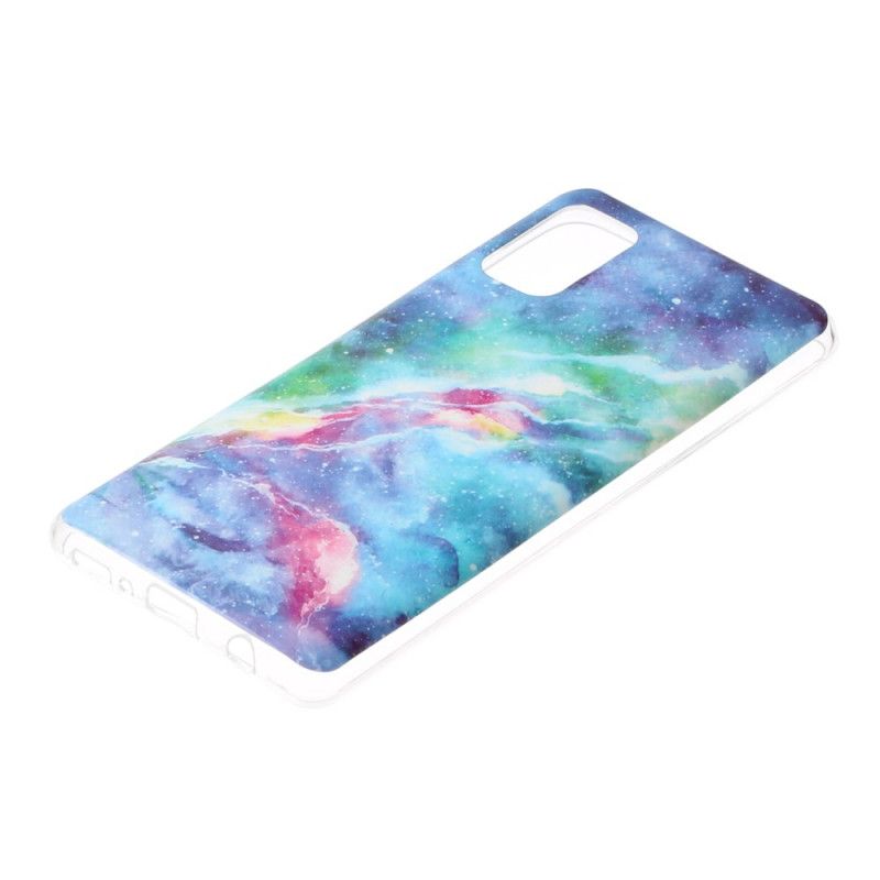 Etui Samsung Galaxy A41 Biały Czarny Marmurowa Deklinacja