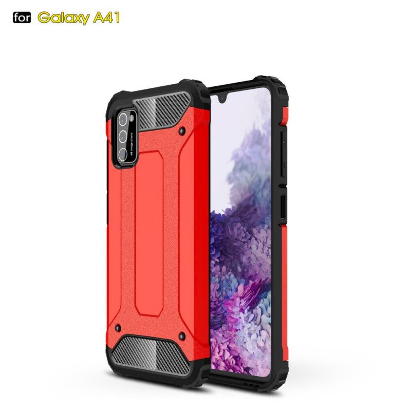 Etui Samsung Galaxy A41 Biały Czarny Ocalały Etui Ochronne