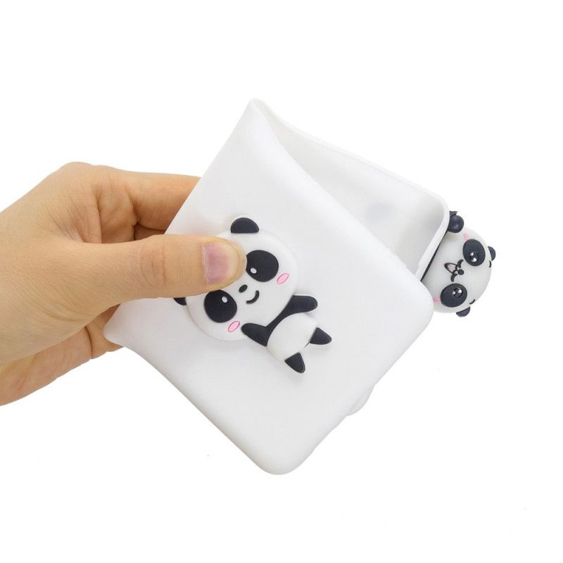 Etui Samsung Galaxy A41 Biały Czarny Panda 3D Etui Ochronne