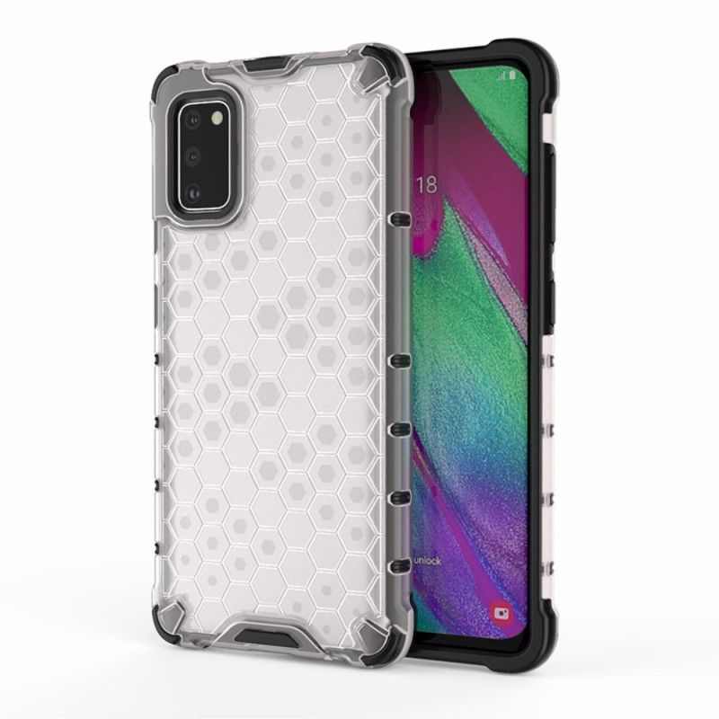 Etui Samsung Galaxy A41 Biały Czarny W Stylu Plastra Miodu Etui Ochronne