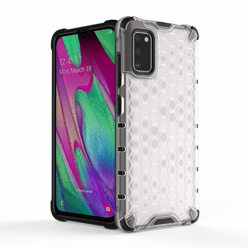 Etui Samsung Galaxy A41 Biały Czarny W Stylu Plastra Miodu Etui Ochronne