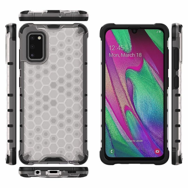 Etui Samsung Galaxy A41 Biały Czarny W Stylu Plastra Miodu Etui Ochronne