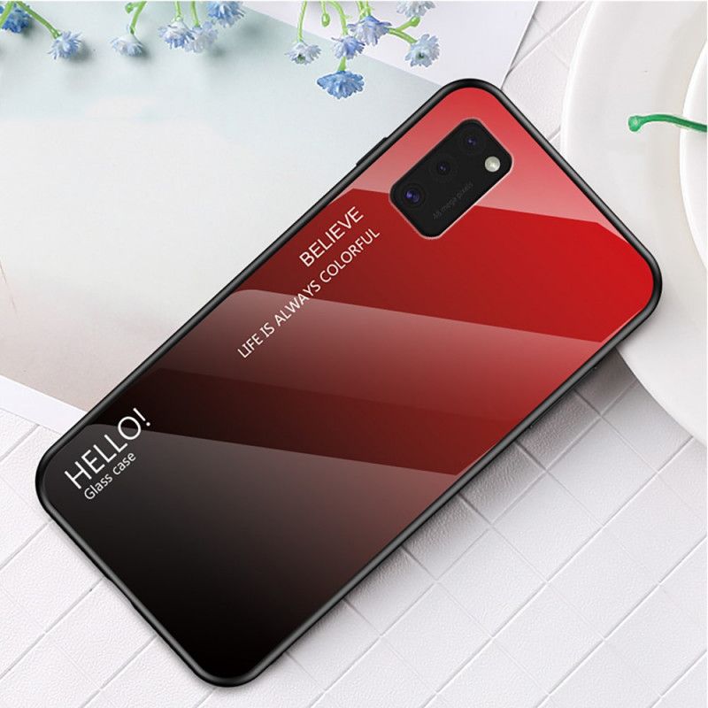 Etui Samsung Galaxy A41 Biały Czarny Witam Szkło Hartowane Etui Ochronne