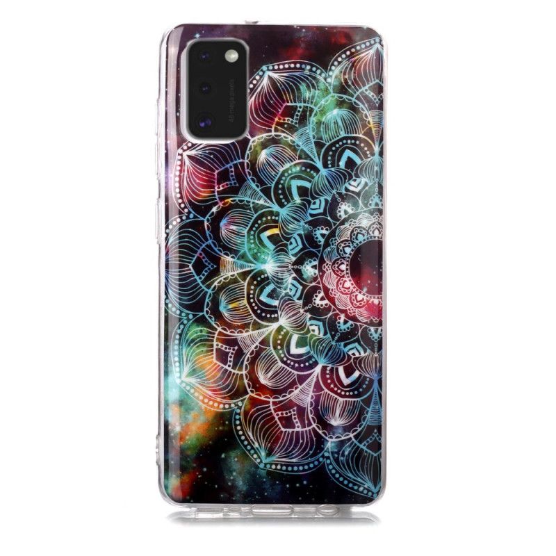 Etui Samsung Galaxy A41 Czerwony Czarny Fluorescencyjna Seria Kwiatowa Etui Ochronne