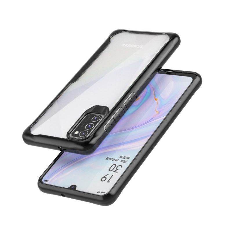 Etui Samsung Galaxy A41 Czerwony Czarny Hybrydowa Silikonowa Konstrukcja Obręczy Etui Ochronne