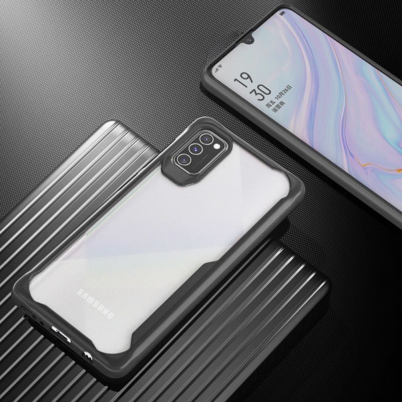 Etui Samsung Galaxy A41 Czerwony Czarny Hybrydowa Silikonowa Konstrukcja Obręczy Etui Ochronne