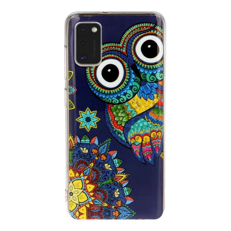 Etui Samsung Galaxy A41 Fluorescencyjna Sowa Mandala Etui Ochronne