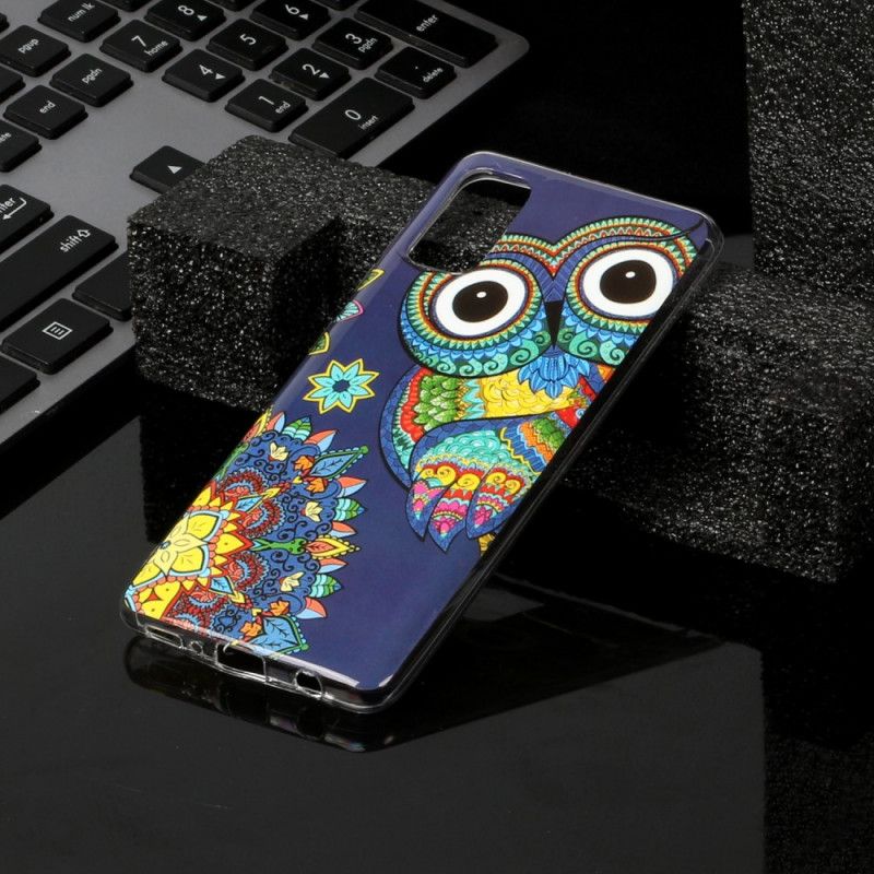 Etui Samsung Galaxy A41 Fluorescencyjna Sowa Mandala Etui Ochronne