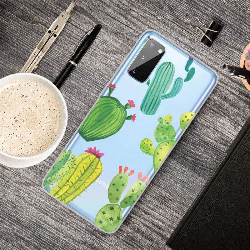 Etui Samsung Galaxy A41 Kaktus Akwarelowy