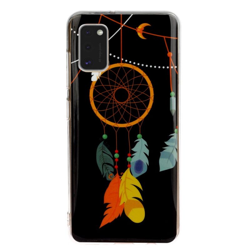 Etui Samsung Galaxy A41 Żółty Czarny Unikalny Fluorescencyjny Łapacz Snów Etui Ochronne