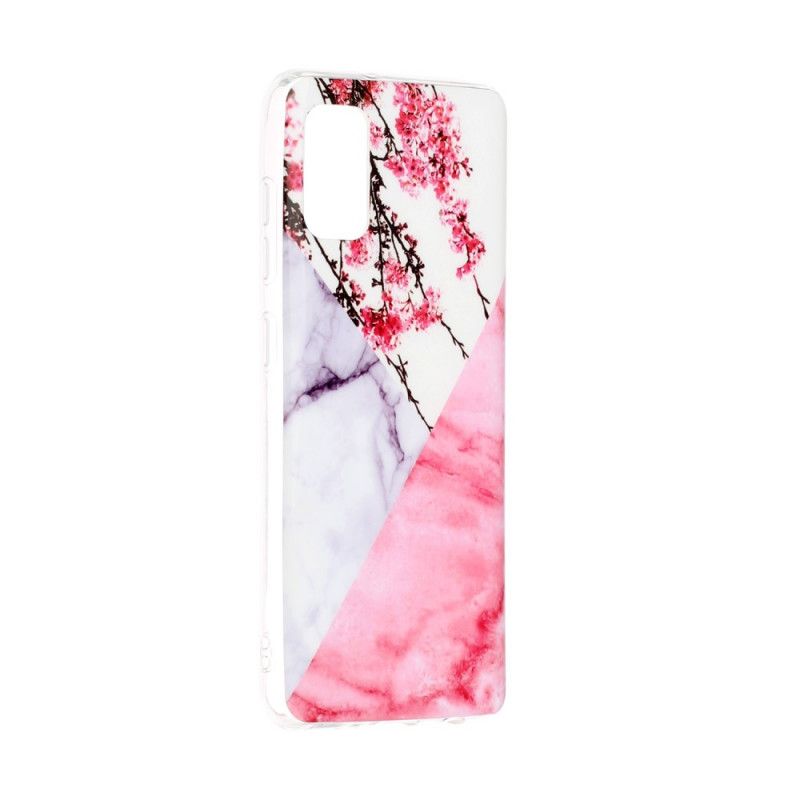 Etui Samsung Galaxy A41 Szary Biały Geometria Marmur